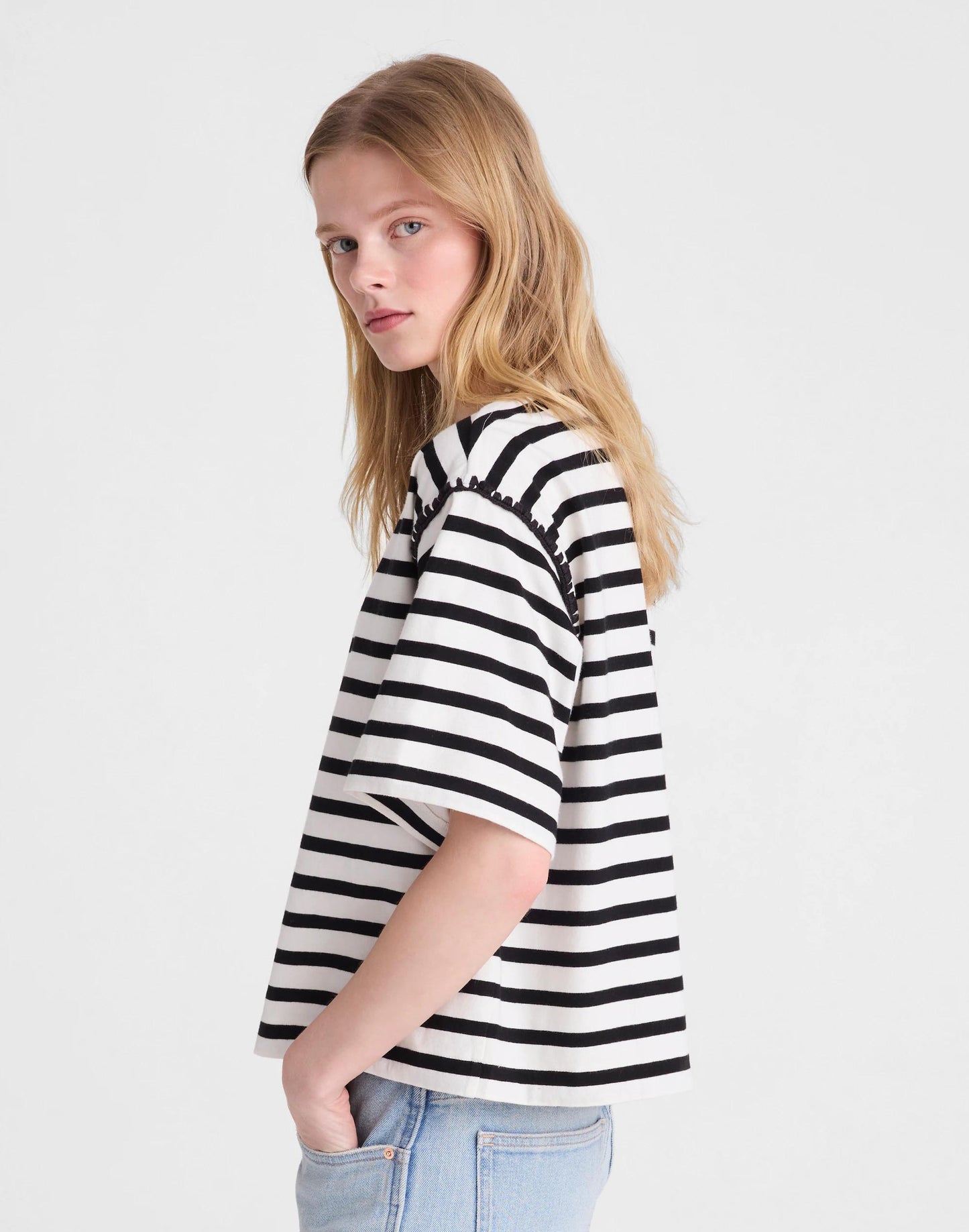 Madewell The Boxy Crop Tee in Allday Jersey