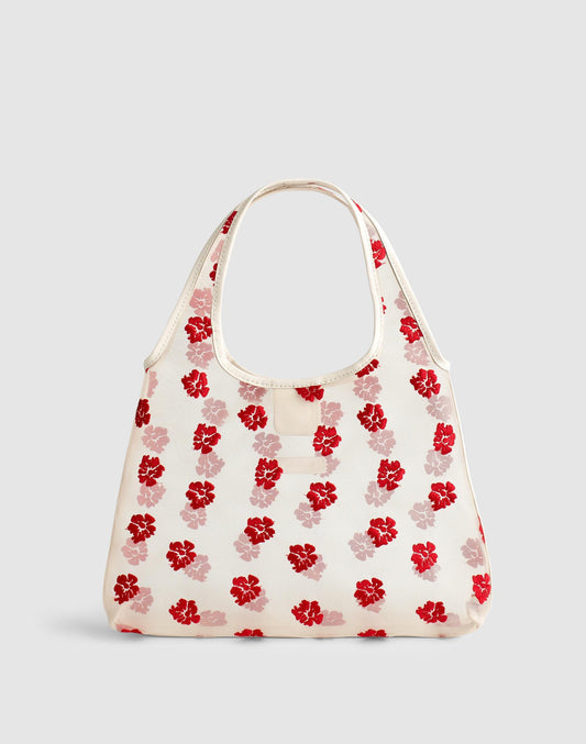 Madewell Floral-Embroidered Mini Shopper Bag