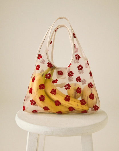 Madewell Floral-Embroidered Mini Shopper Bag