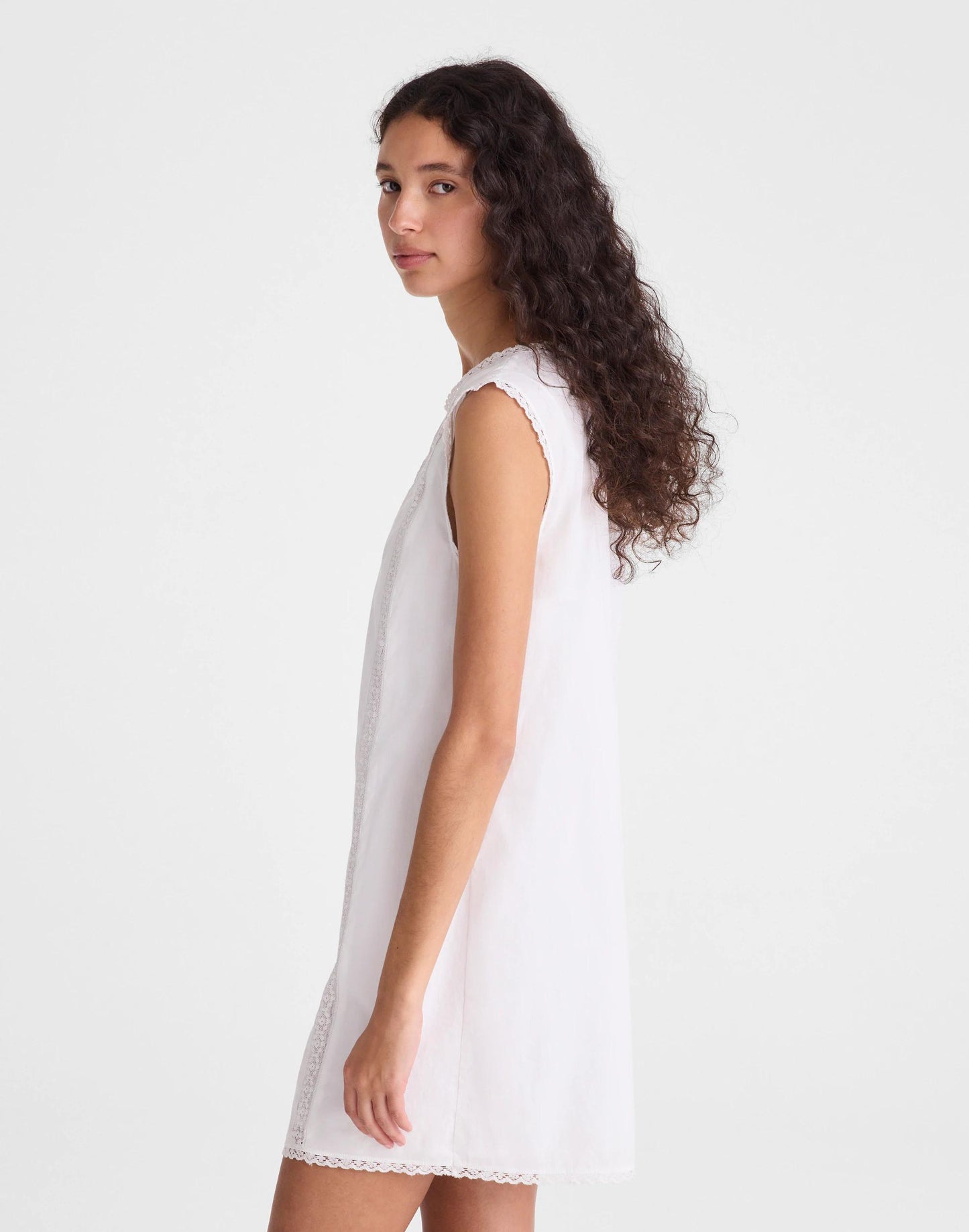 Madewell Embroidered Lace-Insert Mini Dress