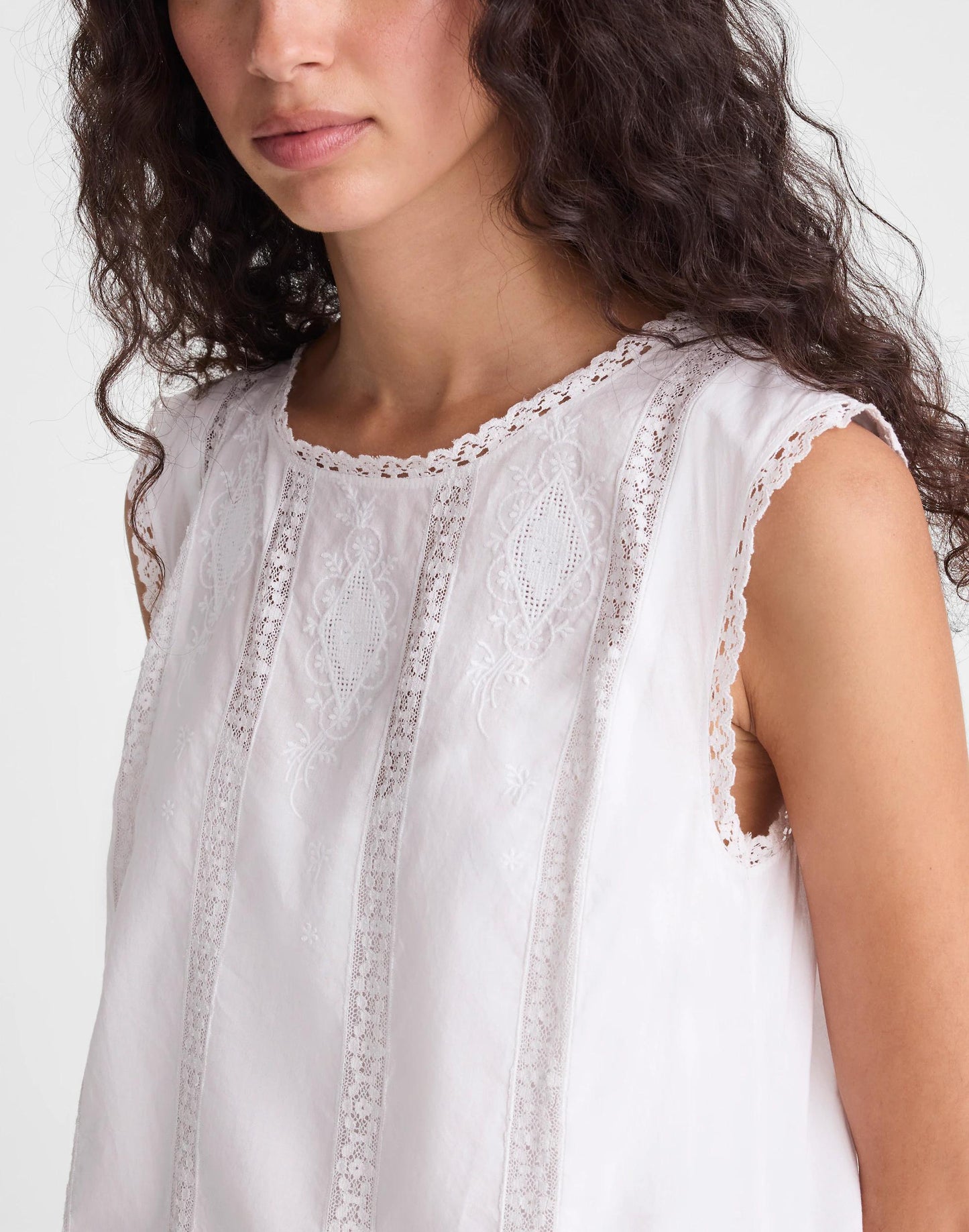 Madewell Embroidered Lace-Insert Mini Dress
