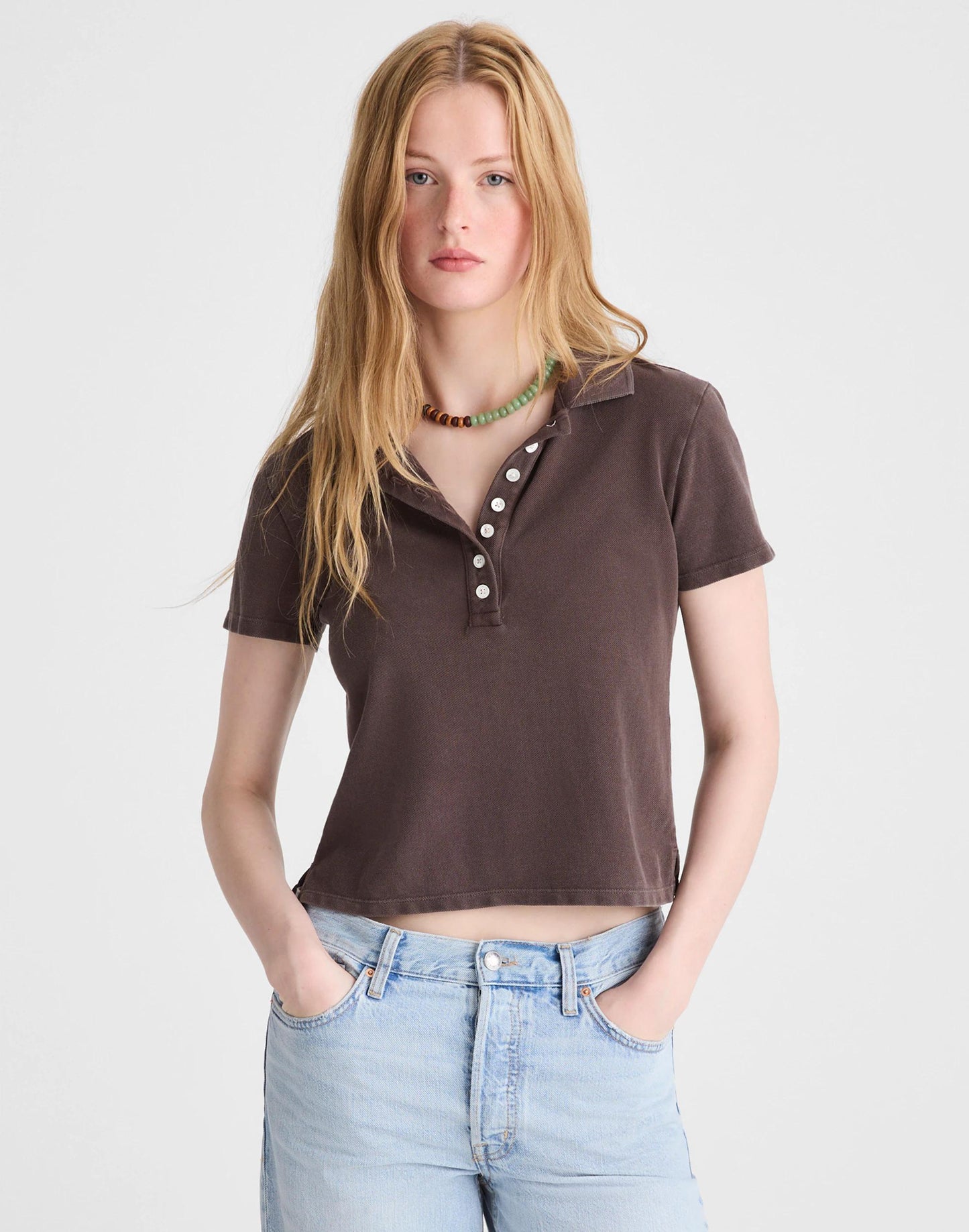 Madewell Shrunken Polo in Cotton Pique