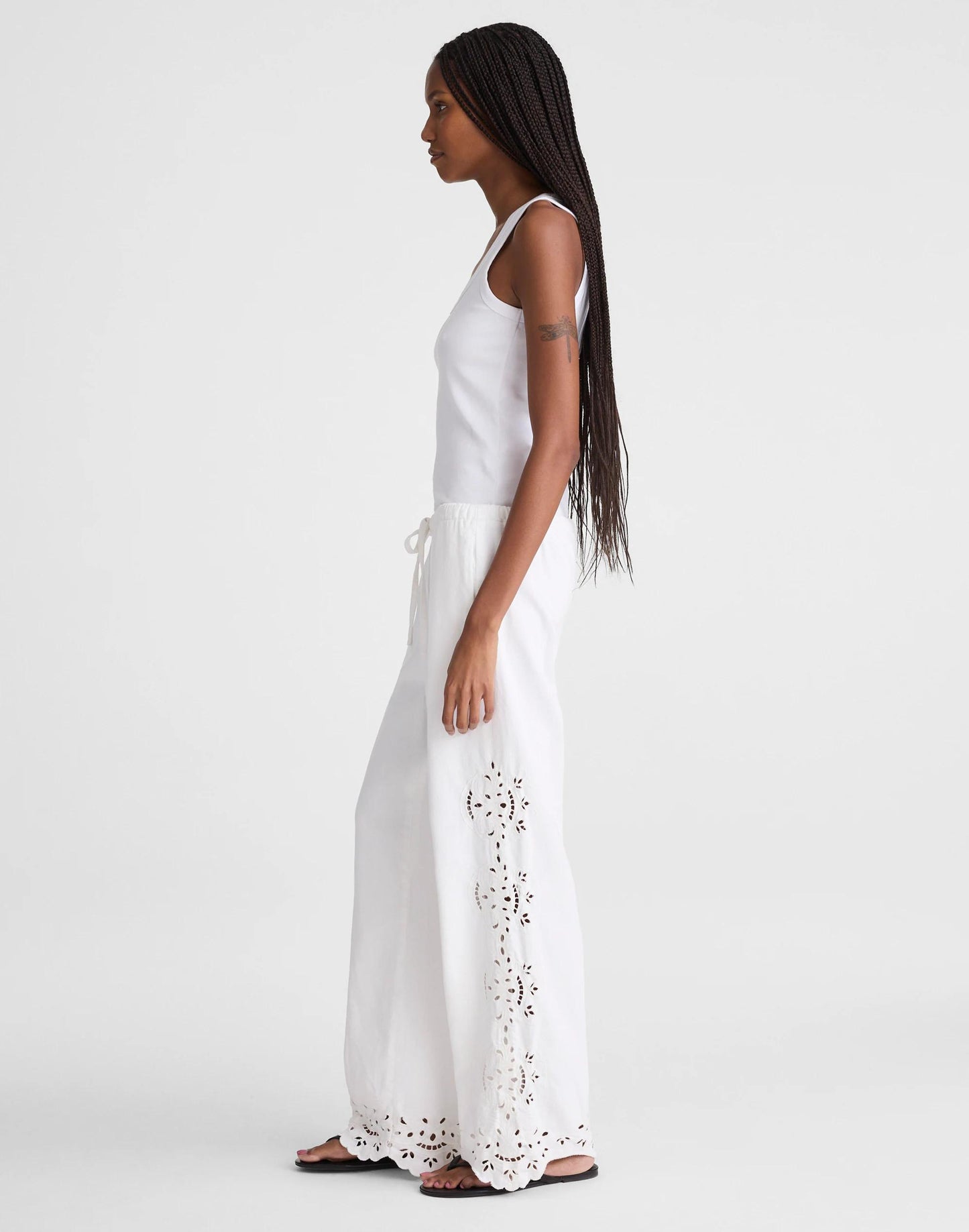 Madewell Embroidered Denim Pull-On Pants