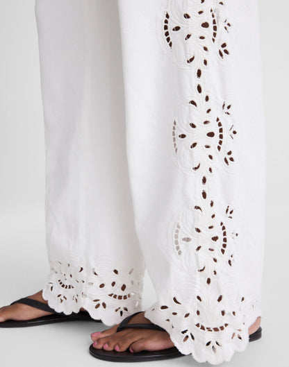 Madewell Embroidered Denim Pull-On Pants