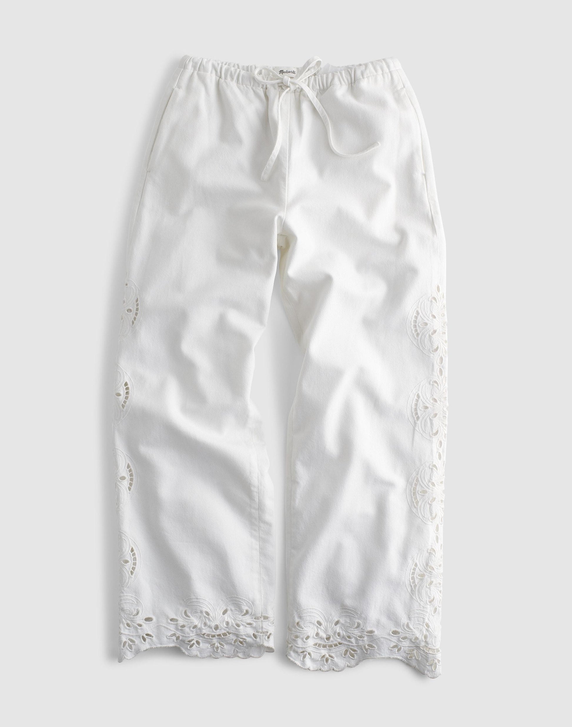 Madewell Embroidered Denim Pull-On Pants