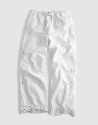 Madewell Embroidered Denim Pull-On Pants