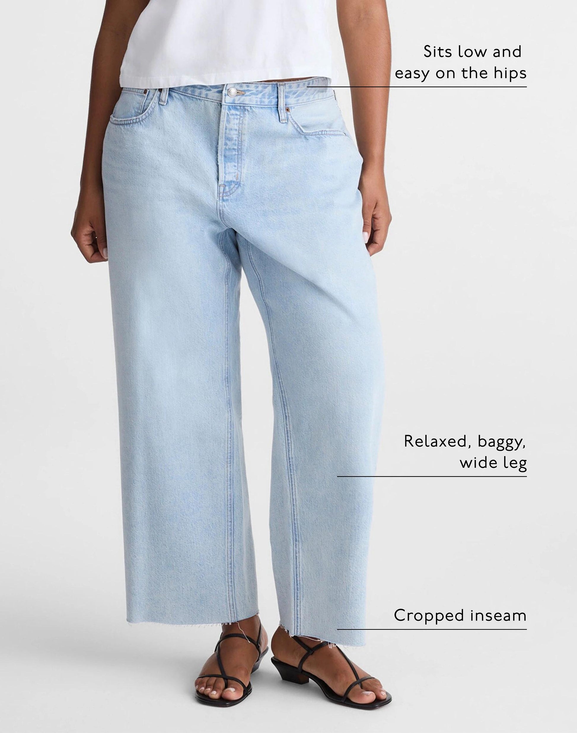 Madewell Curvy Low-Slung Baggy Crop Jeans in Foster Wash
