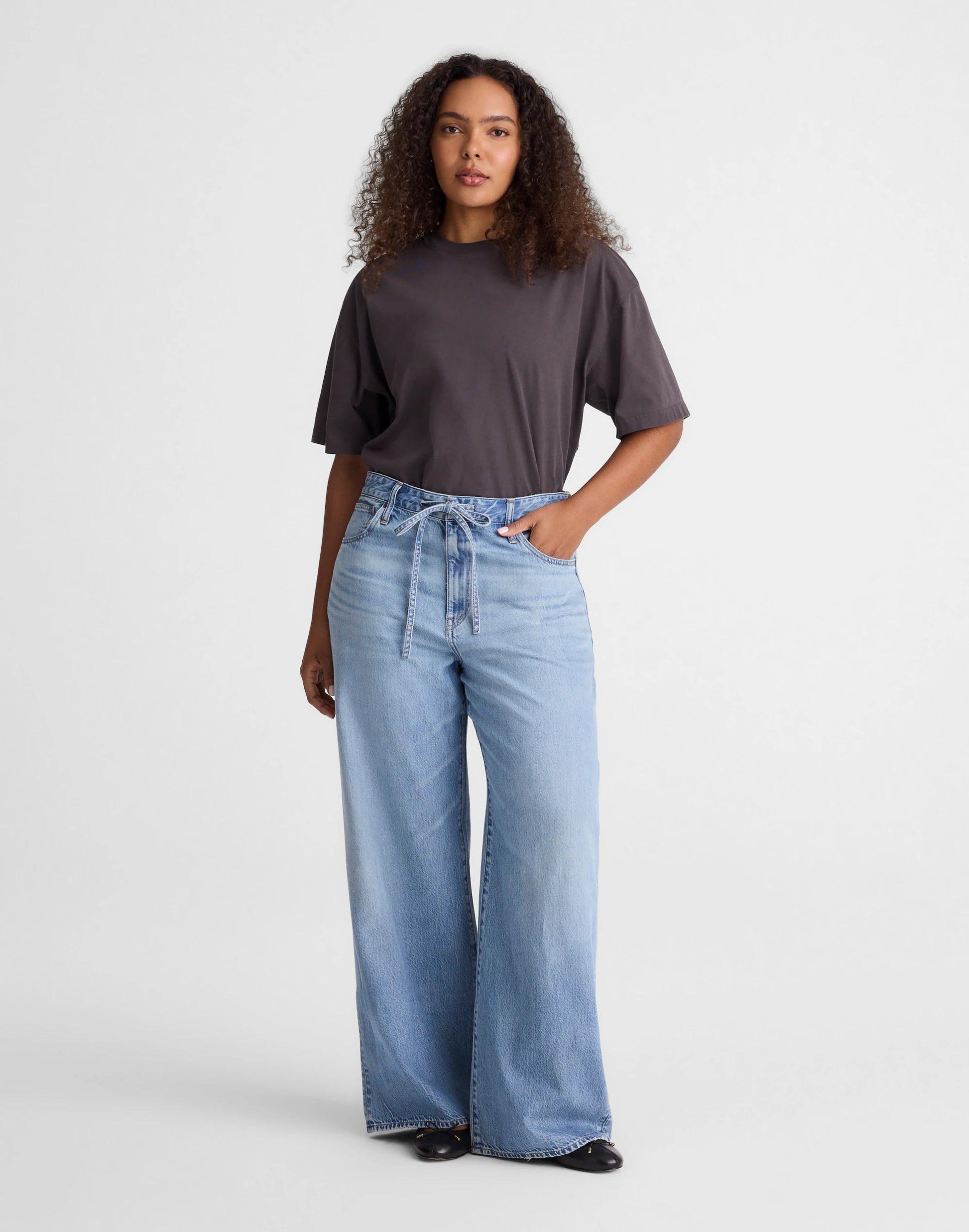 Madewell The Curvy Ultimate Wide-Leg Jean in Airy Denim