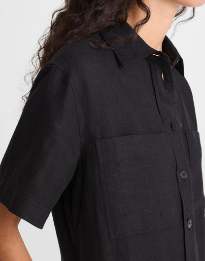 Madewell Relaxed Mini Shirtdress in 100% Linen
