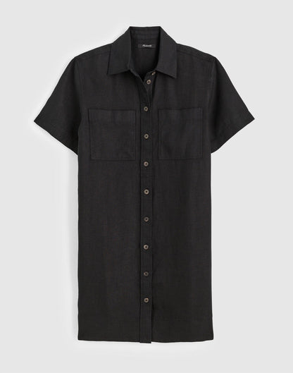 Madewell Relaxed Mini Shirtdress in 100% Linen