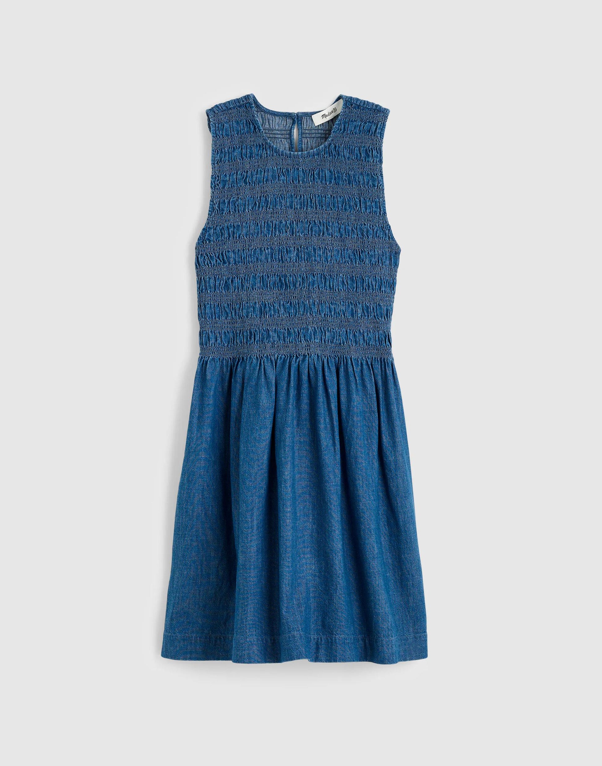 Madewell The Denim Melody Smocked Mini Dress