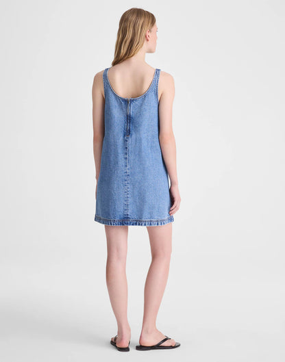 Madewell Denim Embroidered Mini Dress