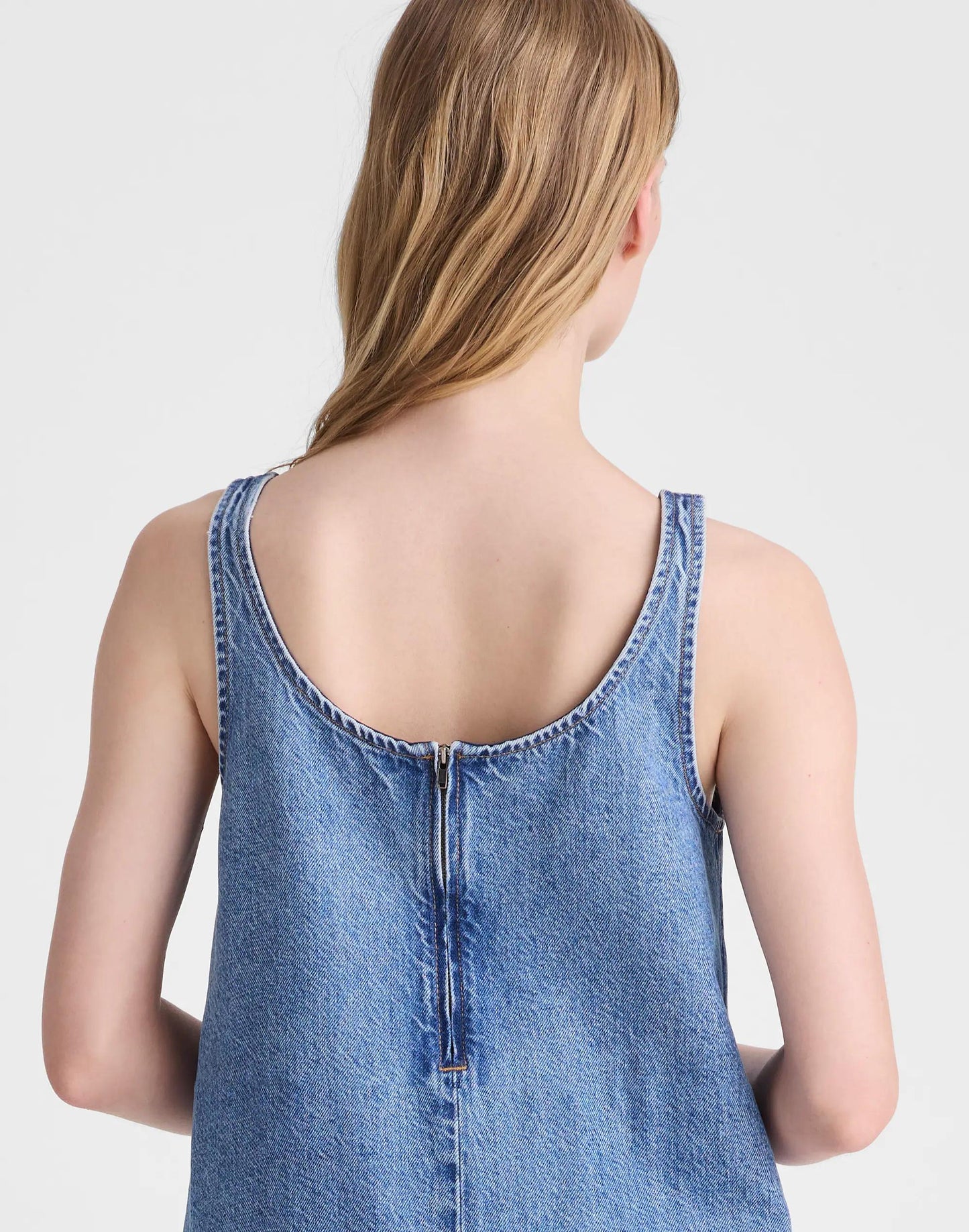 Madewell Denim Embroidered Mini Dress