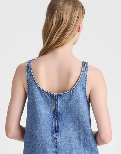 Madewell Denim Embroidered Mini Dress