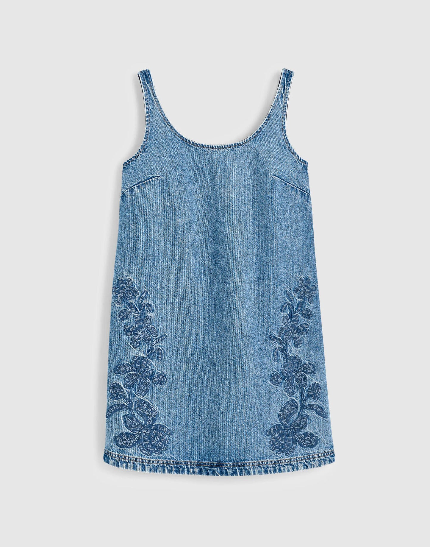 Madewell Denim Embroidered Mini Dress