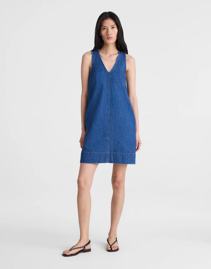 Madewell Denim V-Neck Sleeveless Mini Dress
