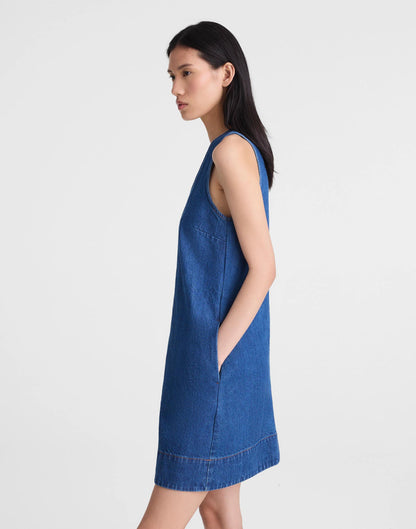 Madewell Denim V-Neck Sleeveless Mini Dress