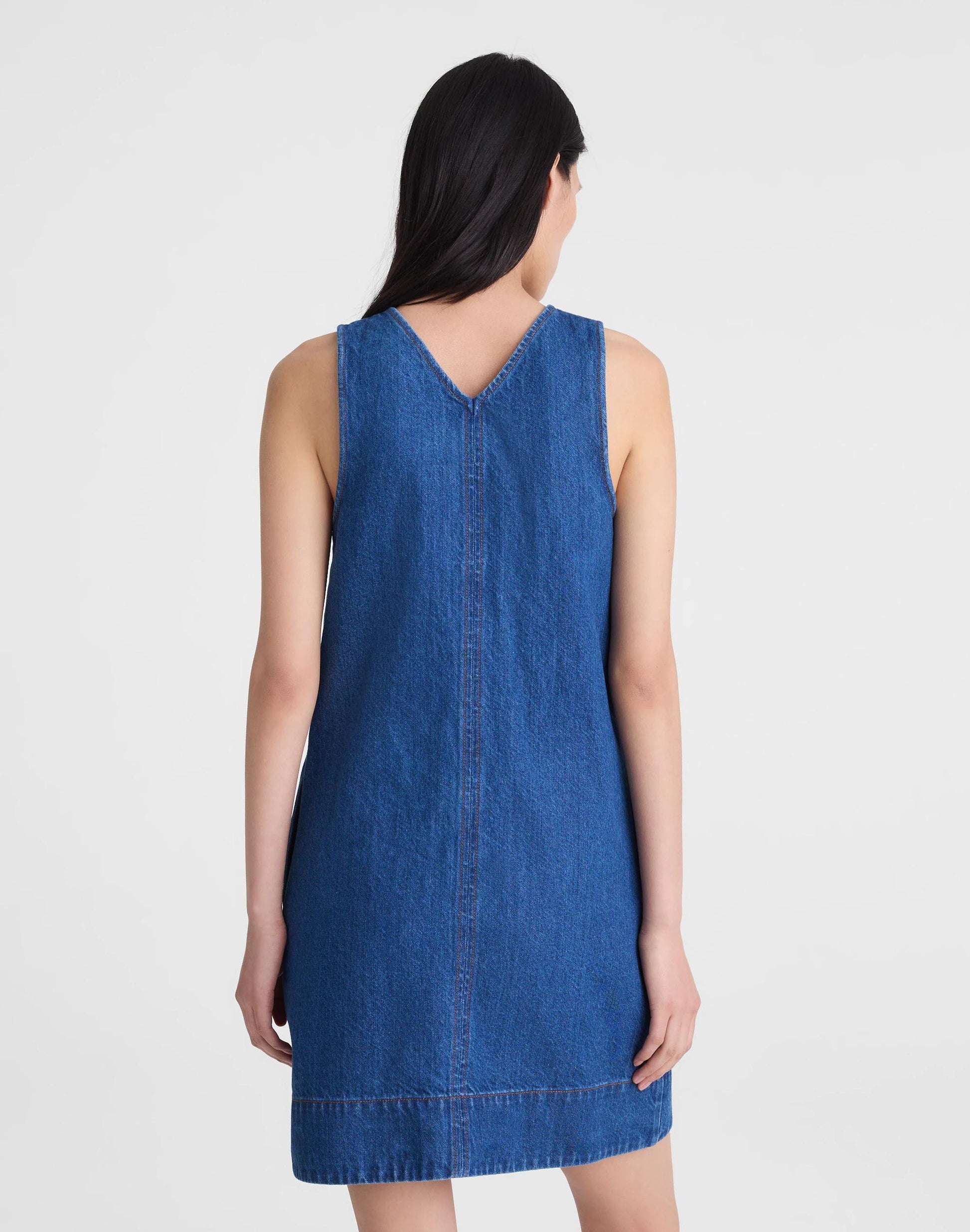 Madewell Denim V-Neck Sleeveless Mini Dress