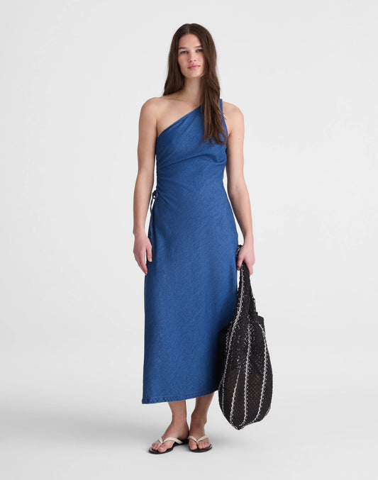 Madewell Denim One-Shoulder Maxi Dress
