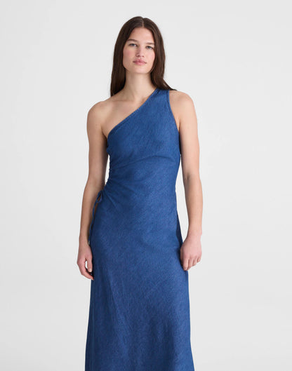 Madewell Denim One-Shoulder Maxi Dress