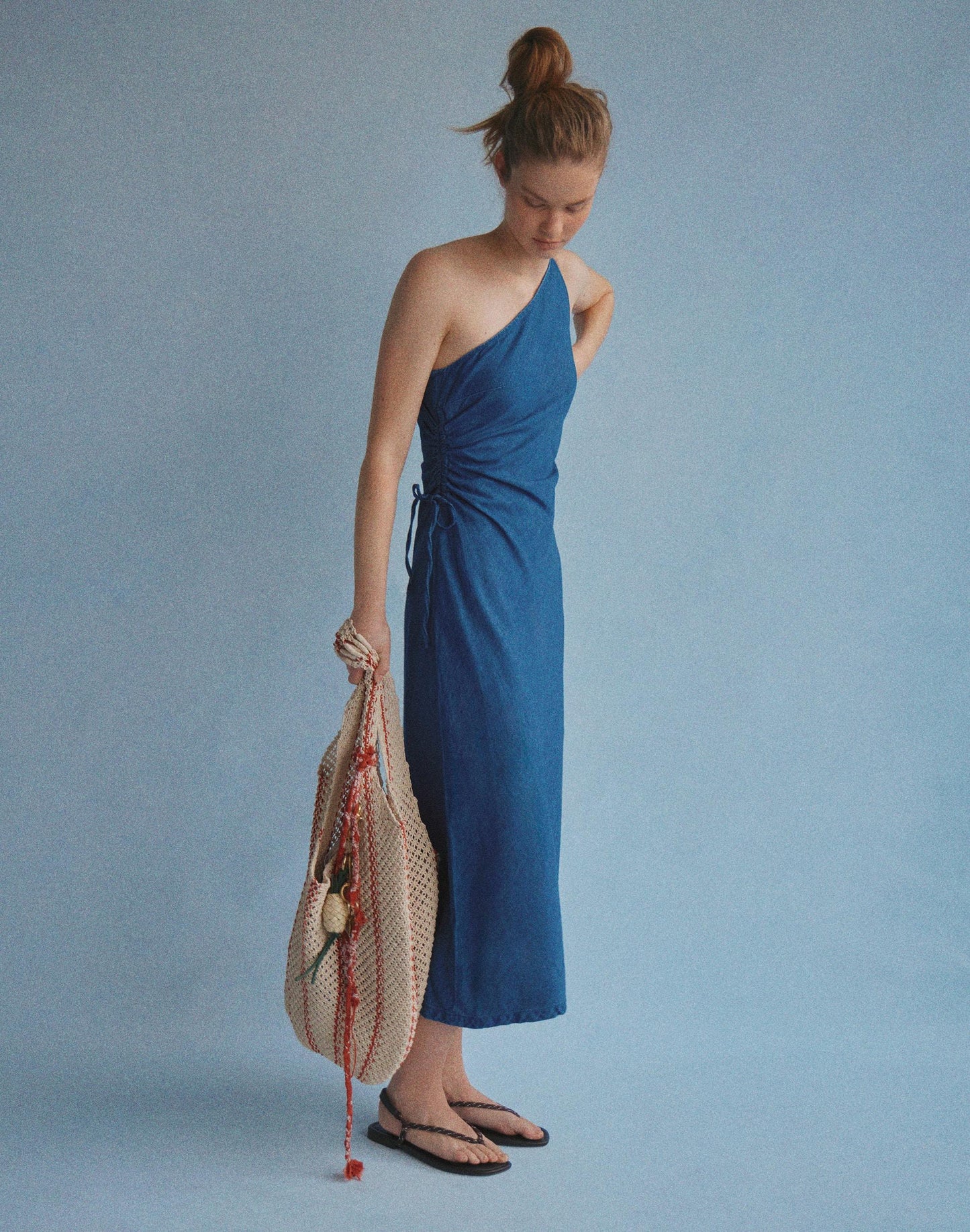 Madewell Denim One-Shoulder Maxi Dress