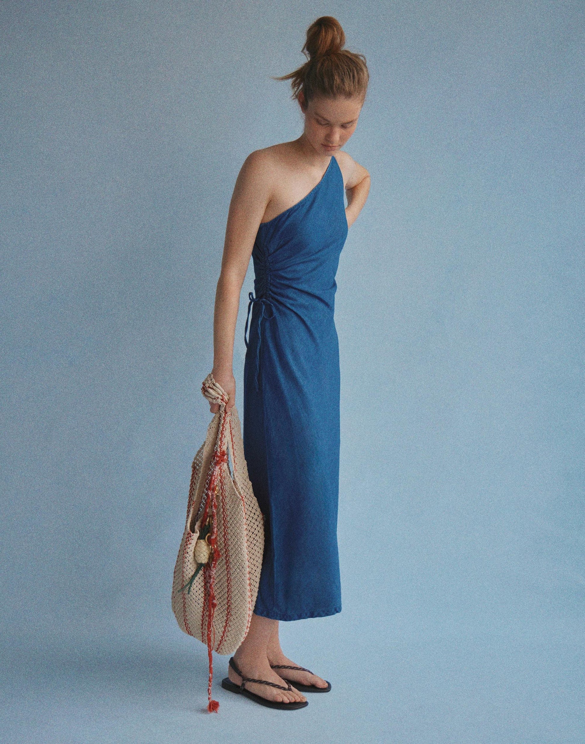 Madewell Denim One-Shoulder Maxi Dress