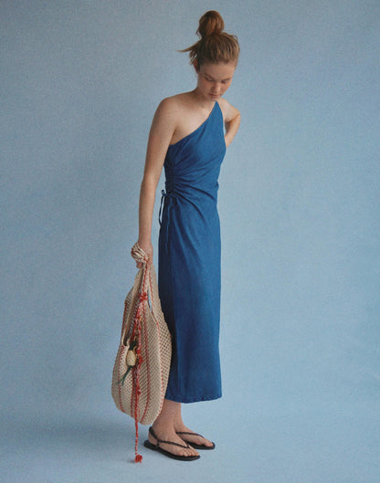Madewell Denim One-Shoulder Maxi Dress