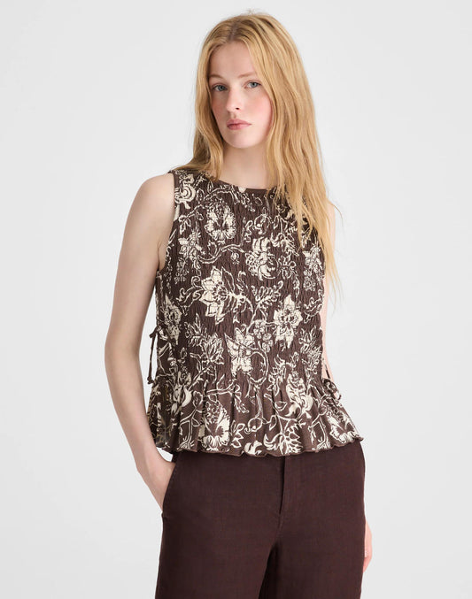 Madewell Side-Tie Smocked Tank