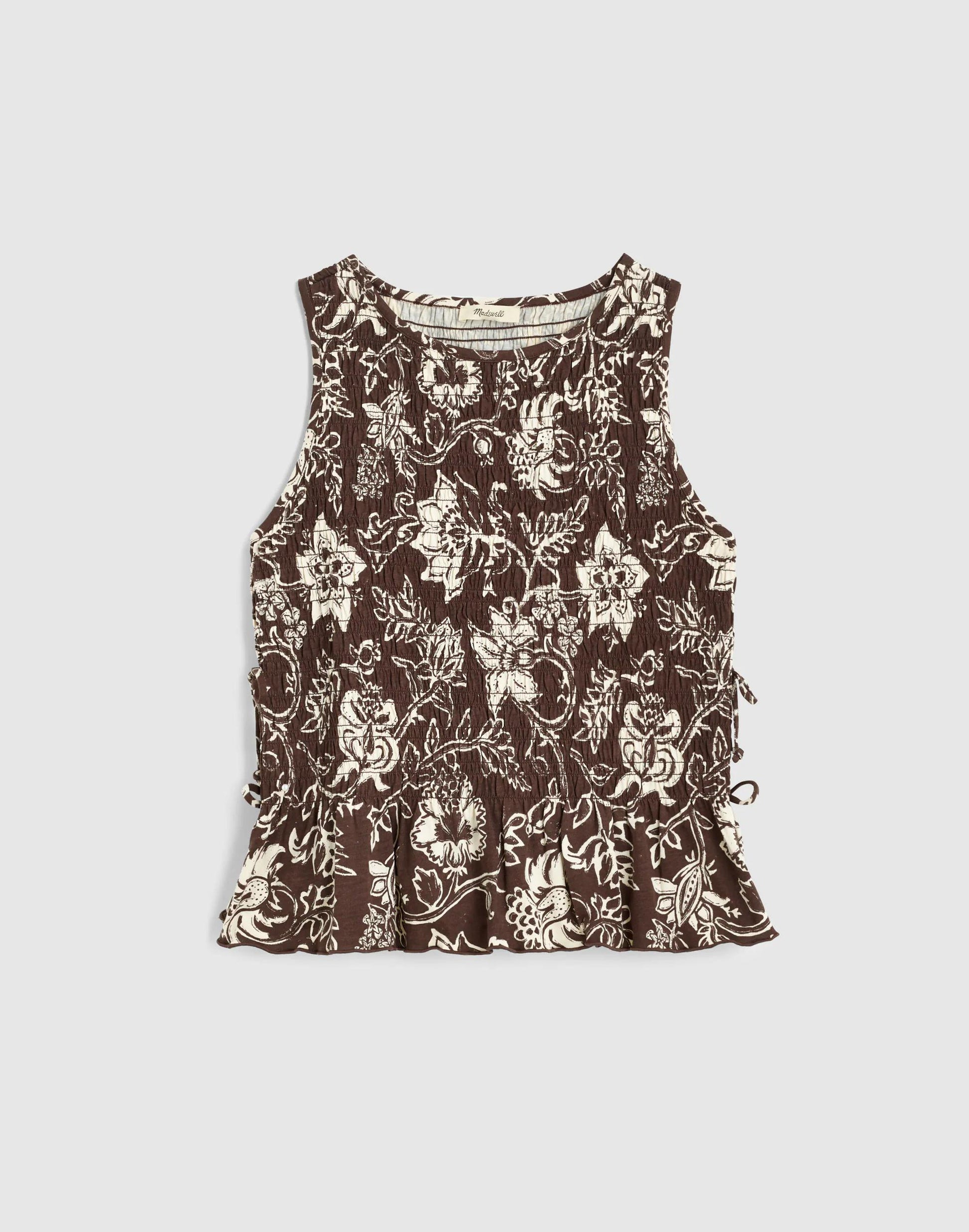 Madewell Side-Tie Smocked Tank