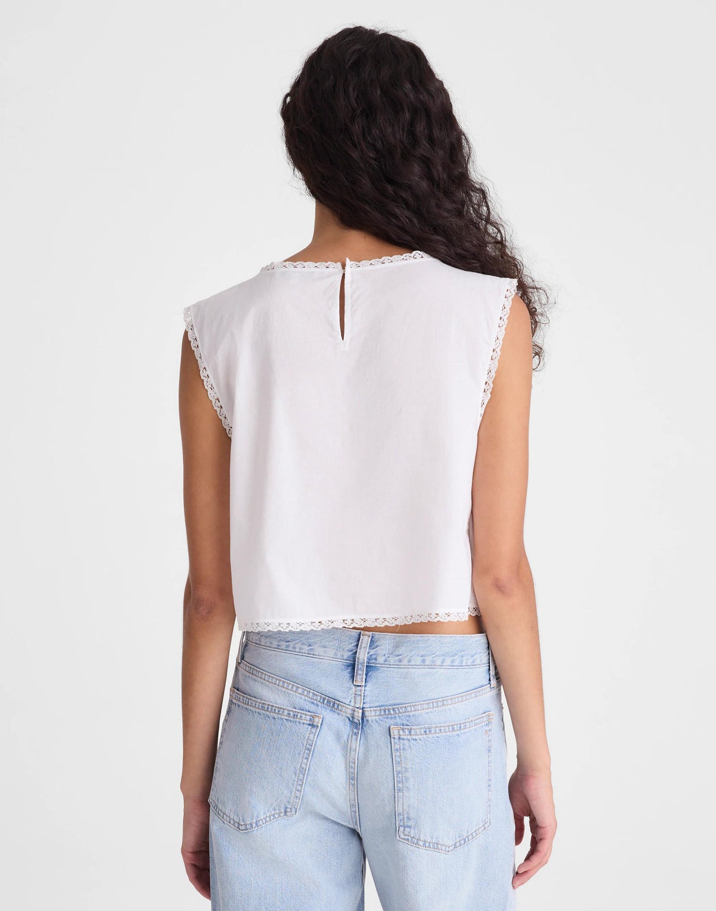 Madewell Embroidered Lace-Insert Top