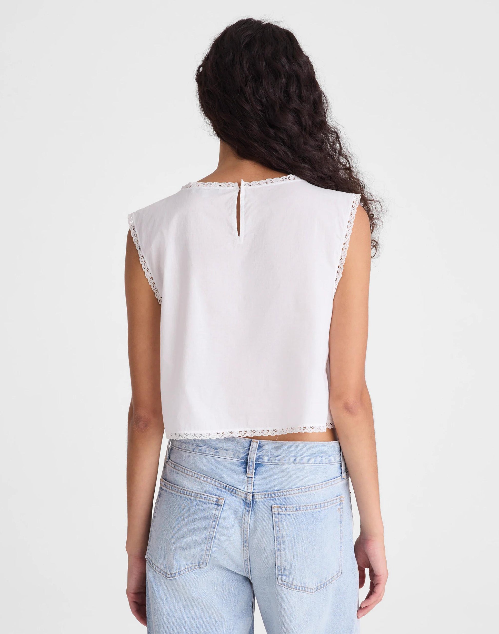 Madewell Embroidered Lace-Insert Top