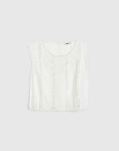 Madewell Embroidered Lace-Insert Top