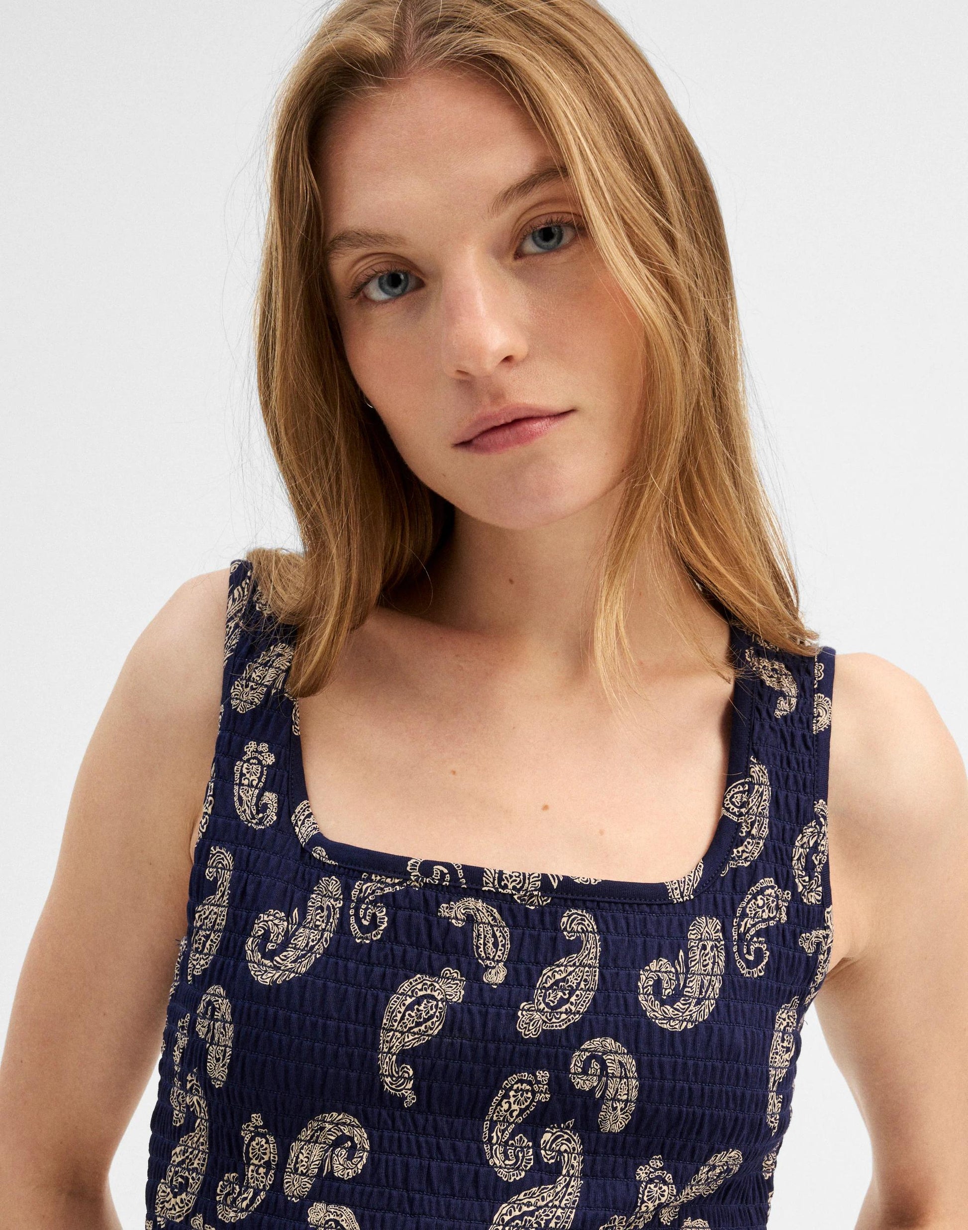 Madewell Madewell x Shopbop Smocked Squareneck Tank