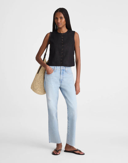 Madewell Button-Front Shell Top in 100% Linen