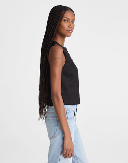 Madewell Button-Front Shell Top in 100% Linen