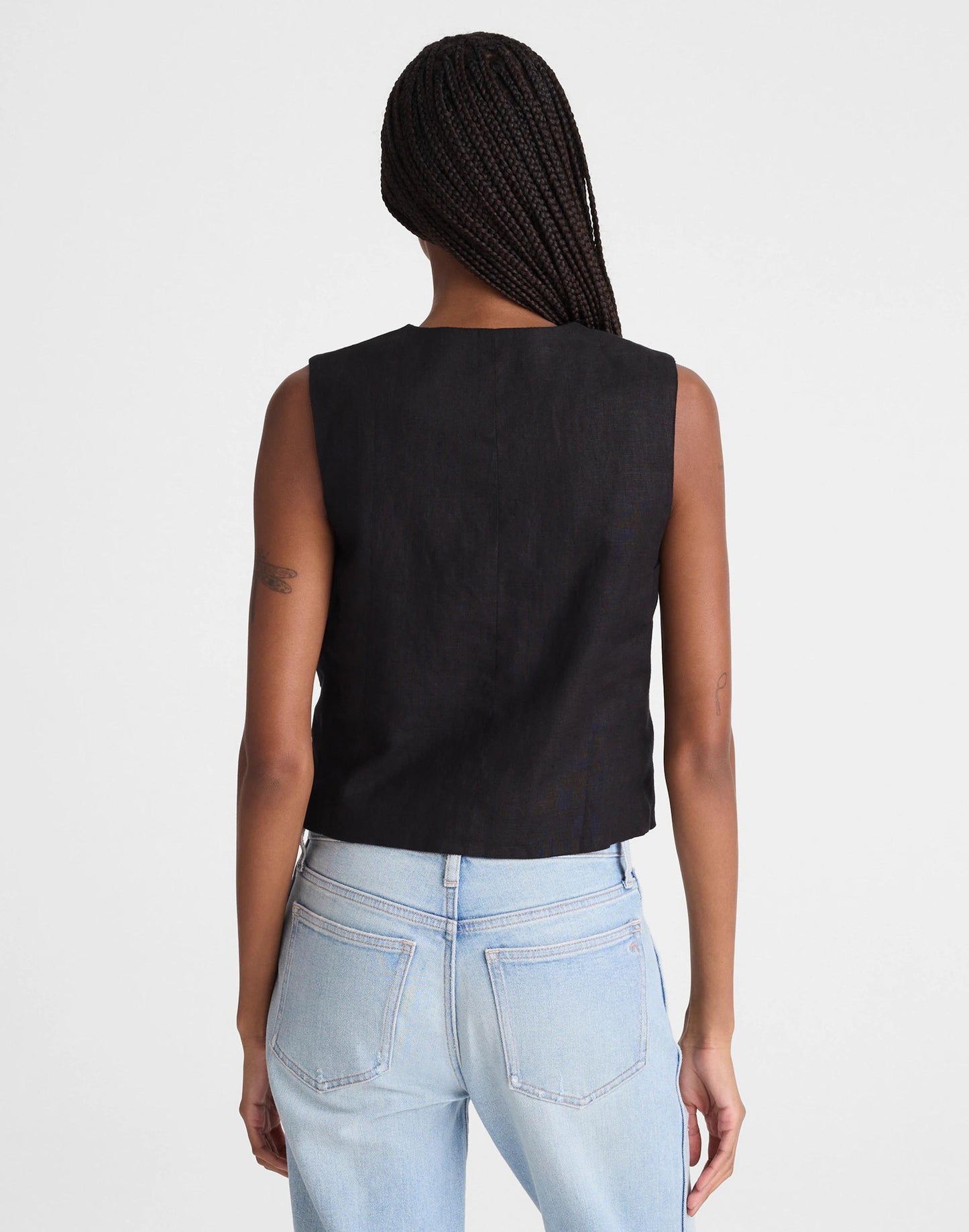 Madewell Button-Front Shell Top in 100% Linen
