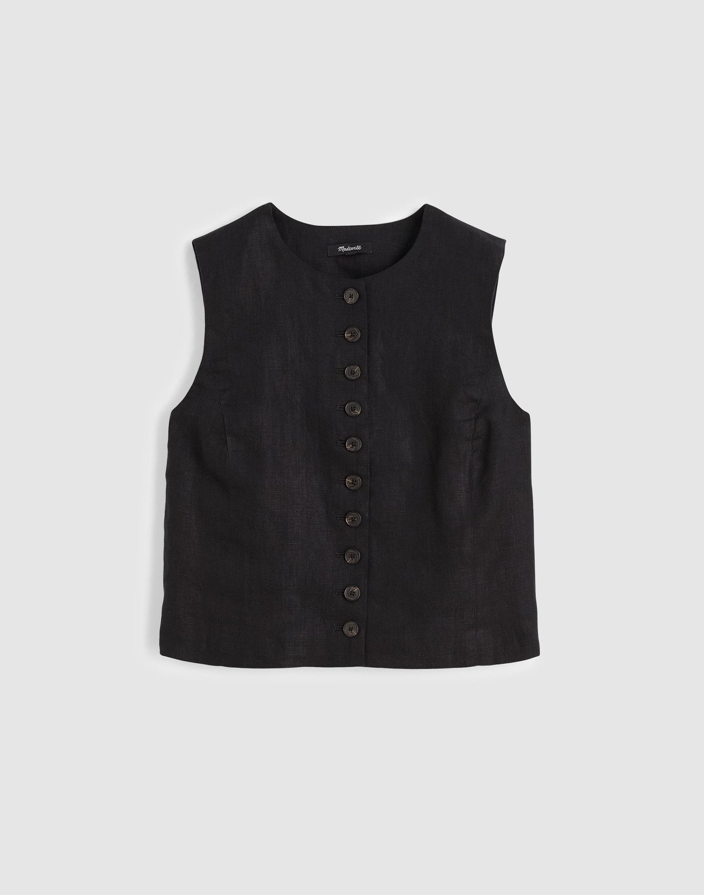 Madewell Button-Front Shell Top in 100% Linen