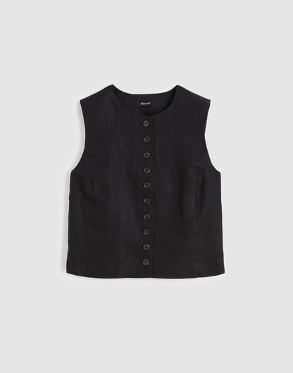 Madewell Button-Front Shell Top in 100% Linen