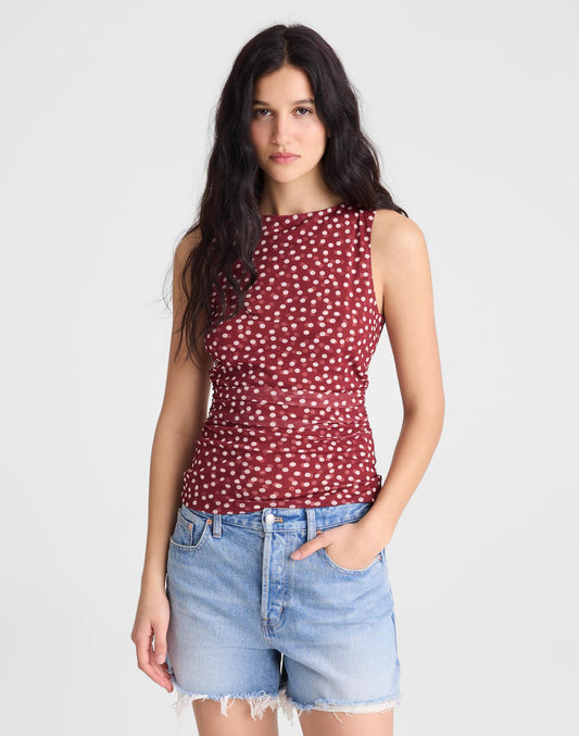 Madewell Cinched Double-Layered Mesh Top