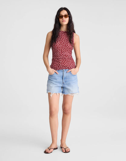 Madewell Cinched Double-Layered Mesh Top