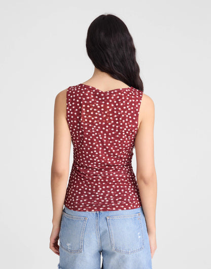 Madewell Cinched Double-Layered Mesh Top