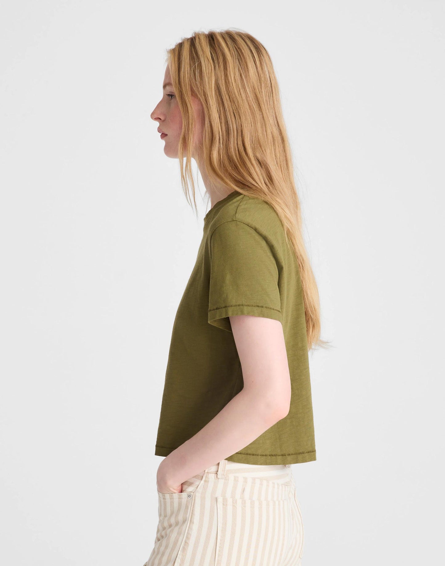 Madewell The Easy Crop Crewneck Tee in Soft Slub