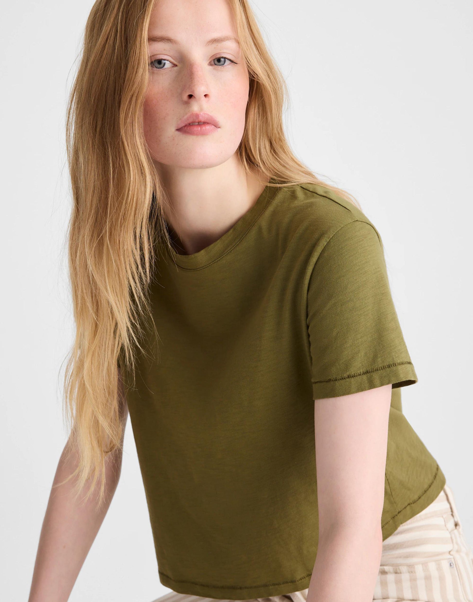 Madewell The Easy Crop Crewneck Tee in Soft Slub