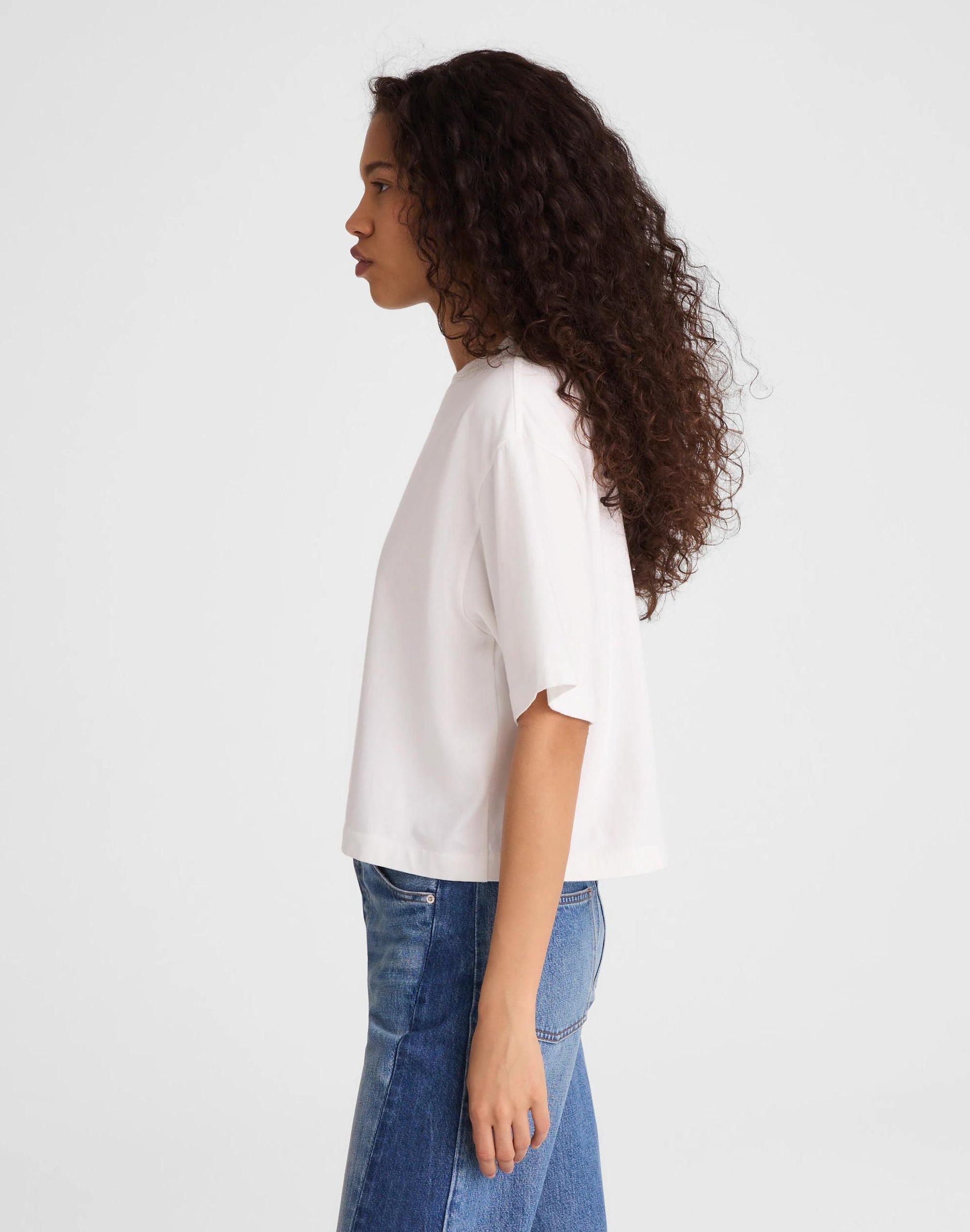 Madewell The Boxy Crop Tee in Allday Jersey