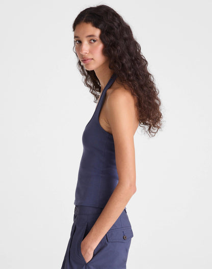 Madewell The '90s Halter Top in Compact Cotton