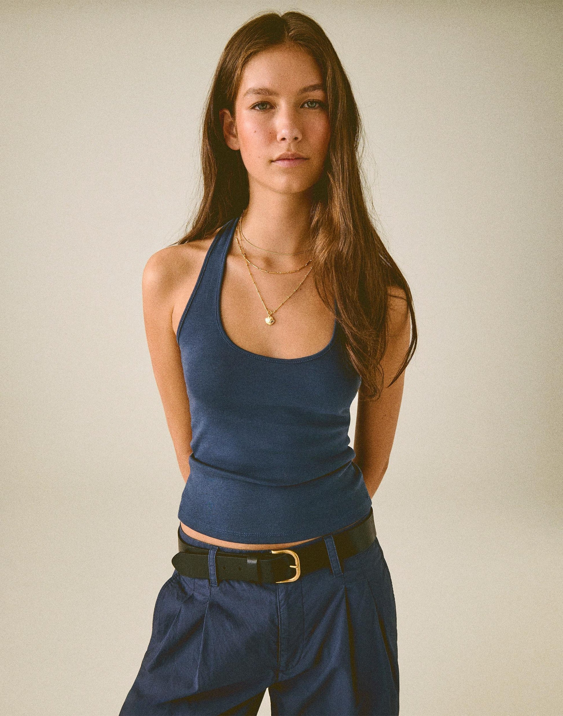 Madewell The '90s Halter Top in Compact Cotton