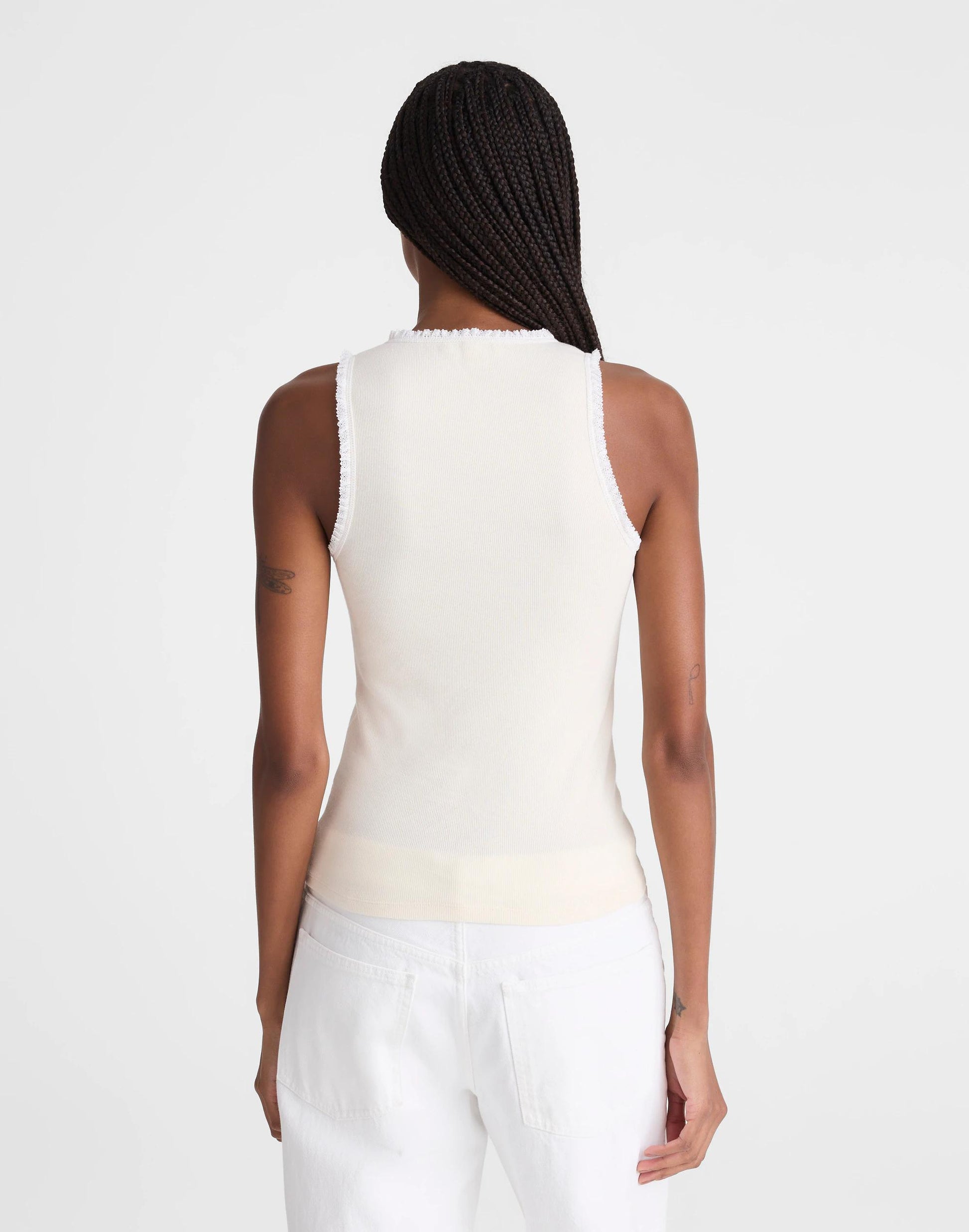 Madewell Lace-Trim Ribbed Tank