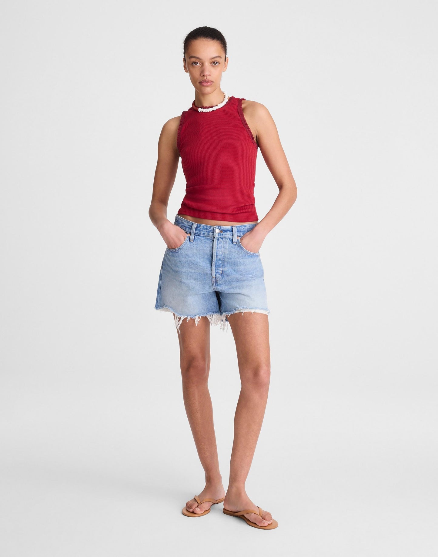 Madewell Lace-Trim Ribbed Tank