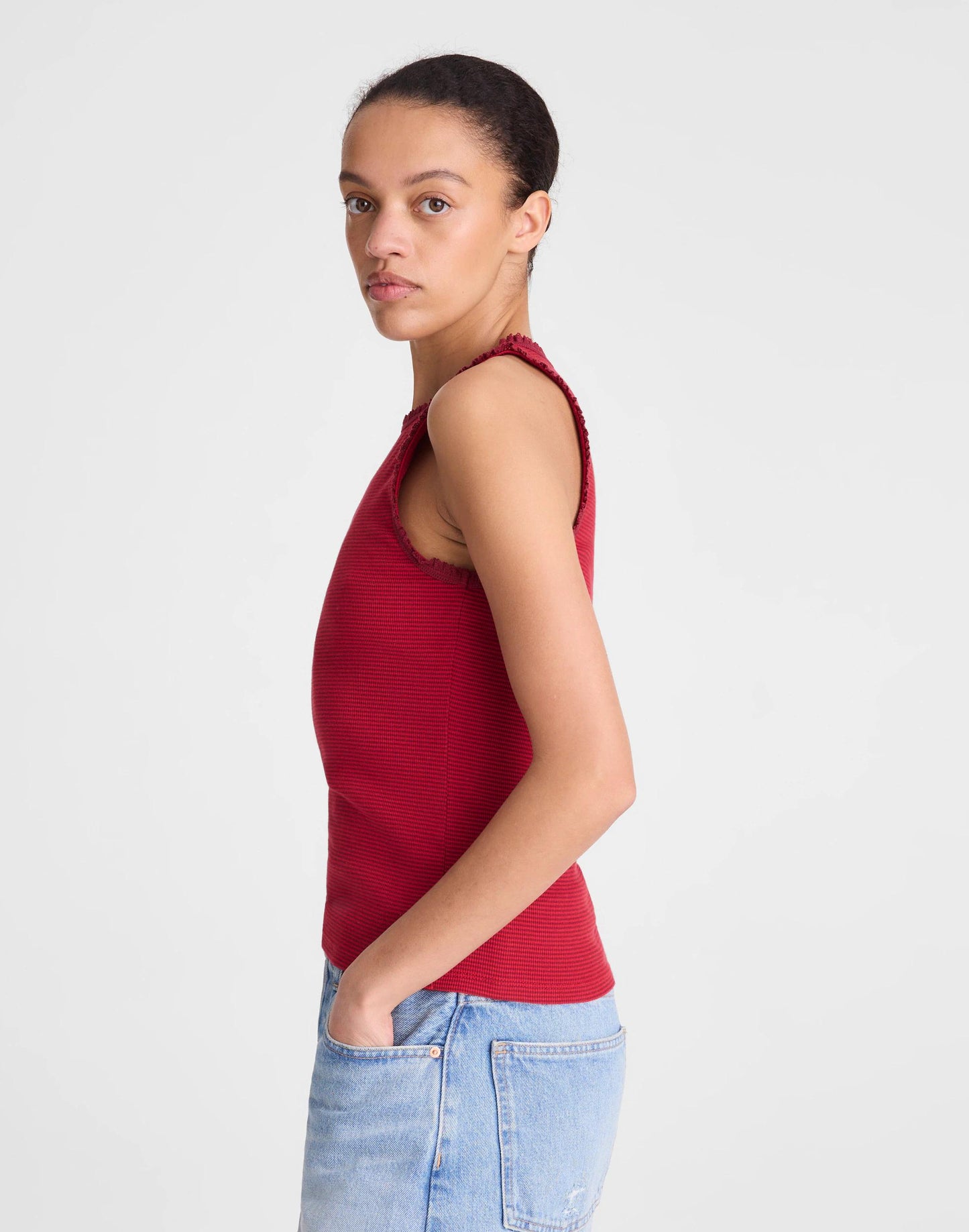Madewell Lace-Trim Ribbed Tank