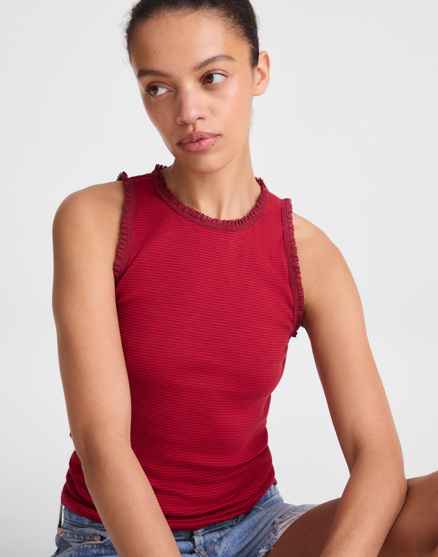 Madewell Lace-Trim Ribbed Tank